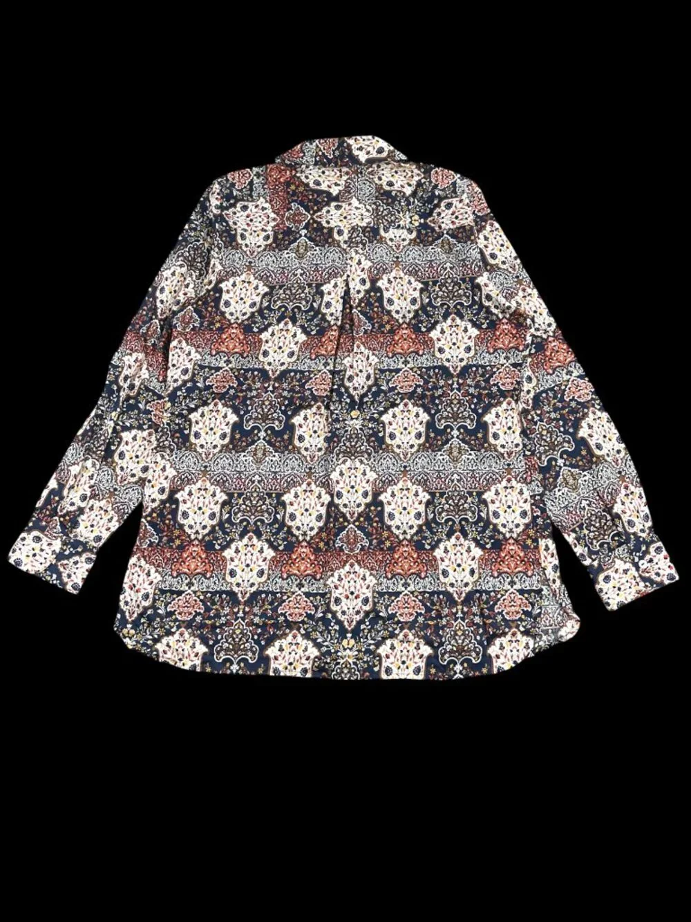 Vintage Foxcroft Boho Medallion Button Down